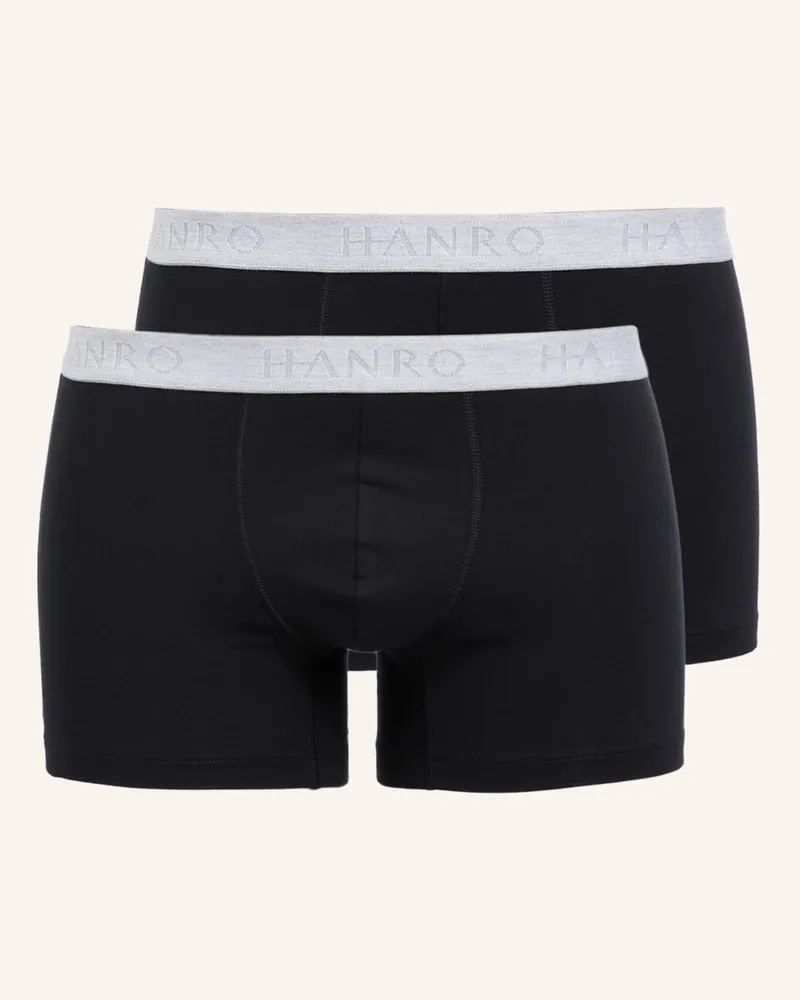 Hanro 2er-Pack Boxershorts Cotton Essentials schwarz Schwarz