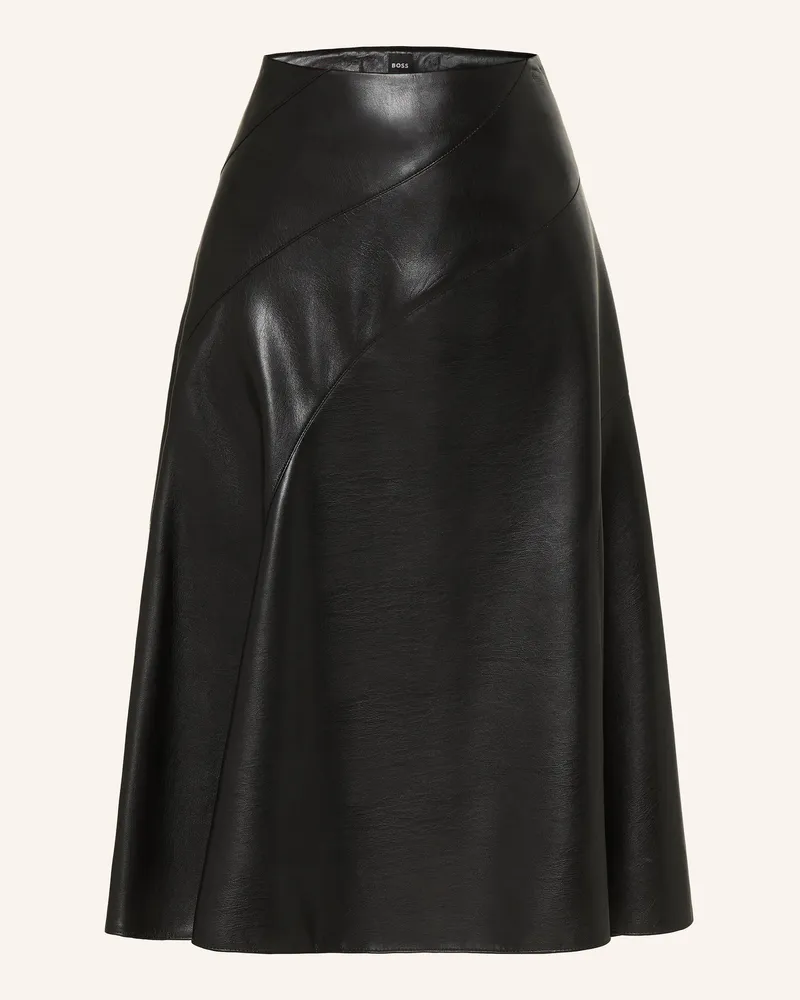 HUGO BOSS Rock Vicena In Lederoptik schwarz Schwarz