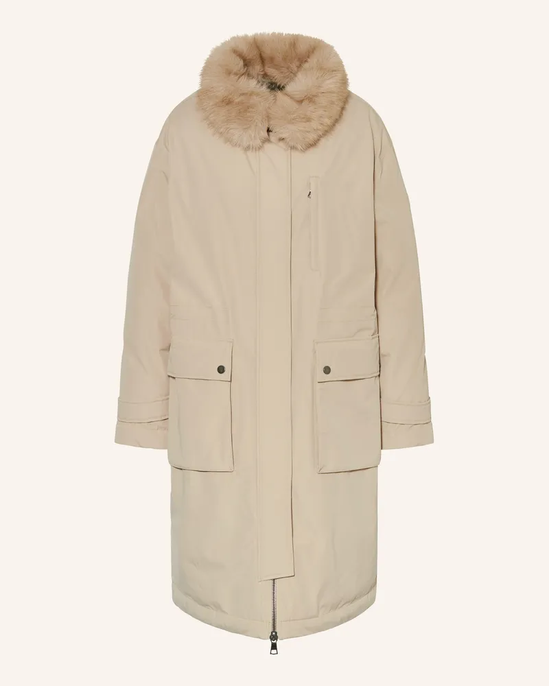No. 1 Como Parka MIRA mit abnehmbarem Kunstpelz Beige
