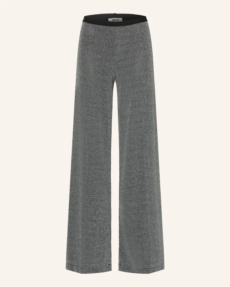 SIYU Jerseyhose Mit Glitzergarn silber Dunkelgrau