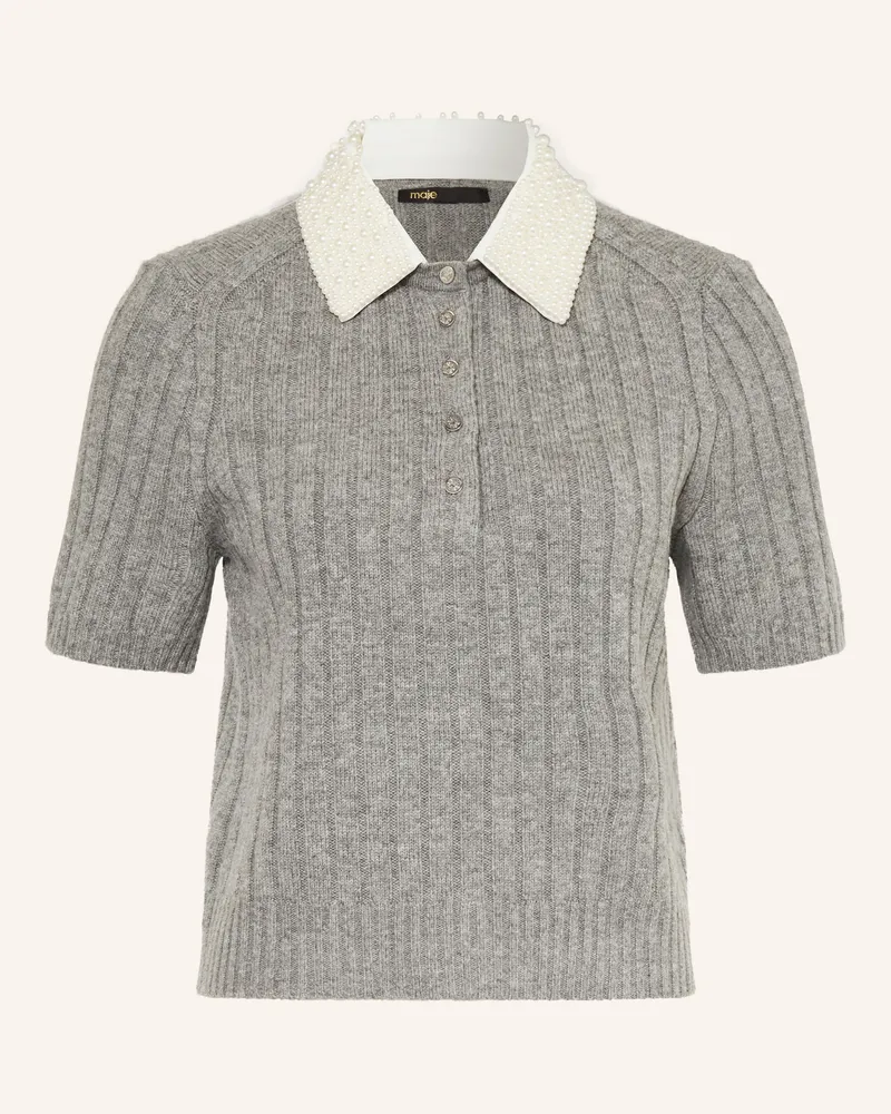 Maje Strickshirt Mit Schmuckperlen grau Grau