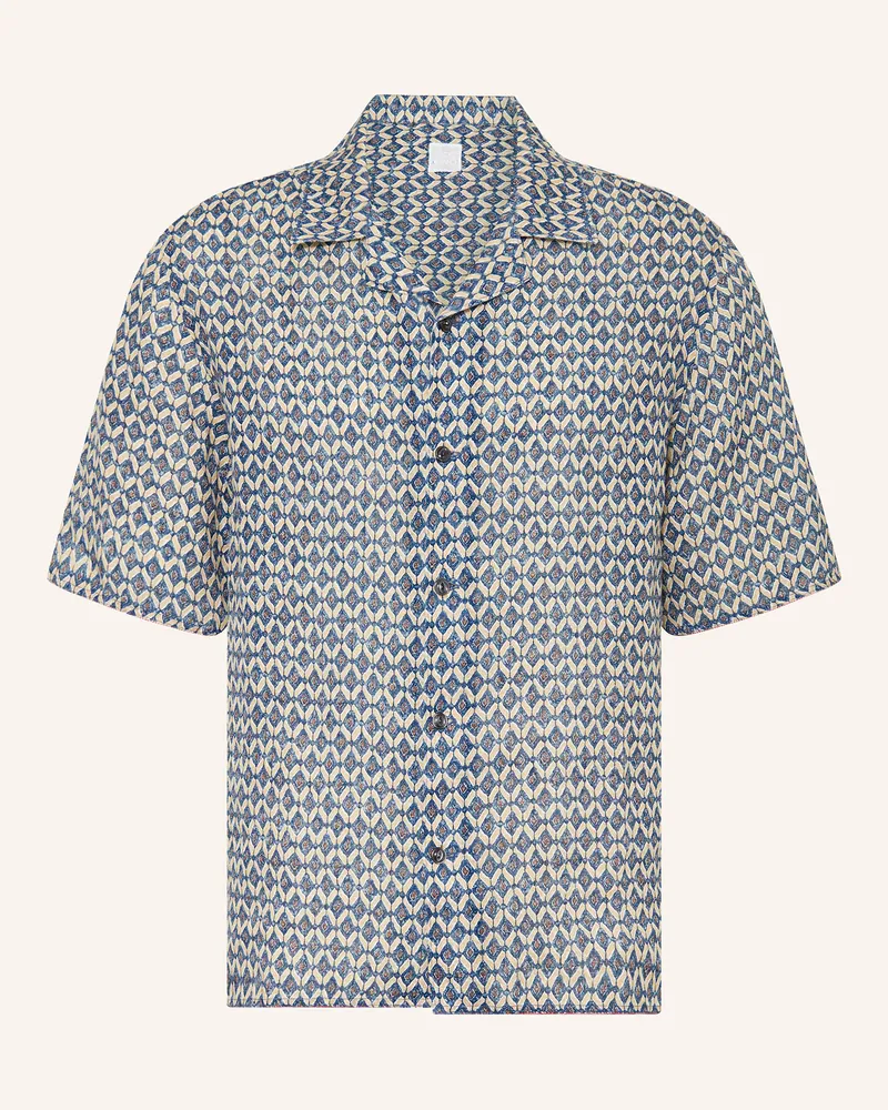 120% Lino Resorthemd Regular Fit aus Leinen Dunkelblau