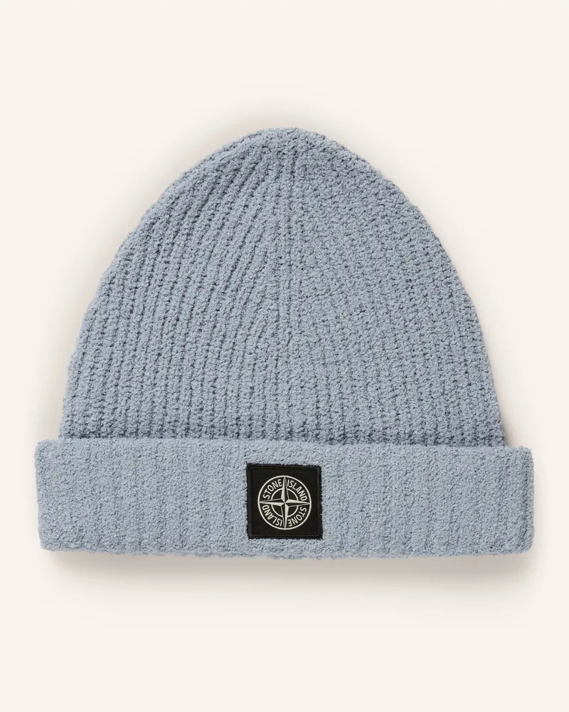 Stone Island Bouclé-Mütze blau Blaugrau