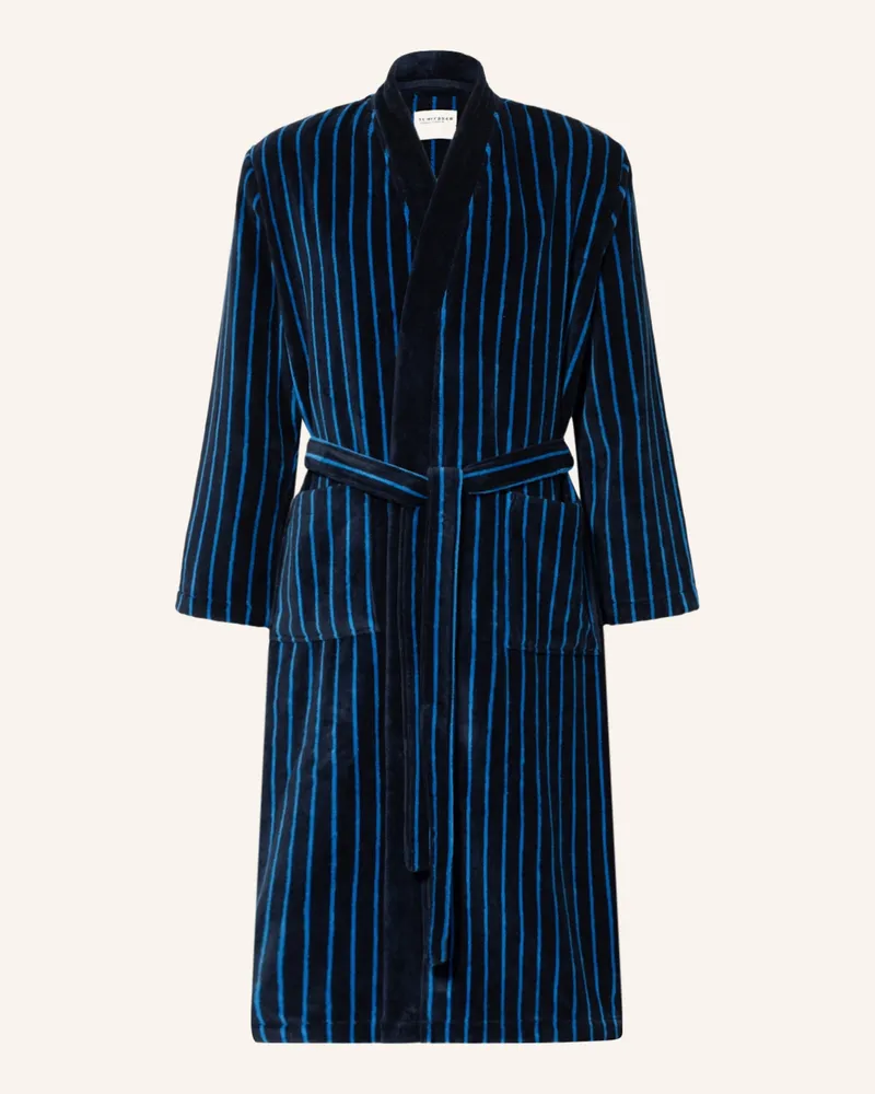 Schiesser Herren-Bademantel ESSENTIALS Dunkelblau