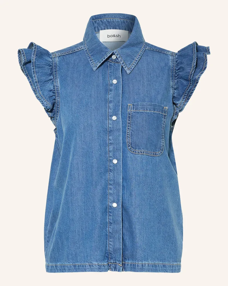 ba&sh Jeansbluse Yoyo Mit Rüschen blau Blau