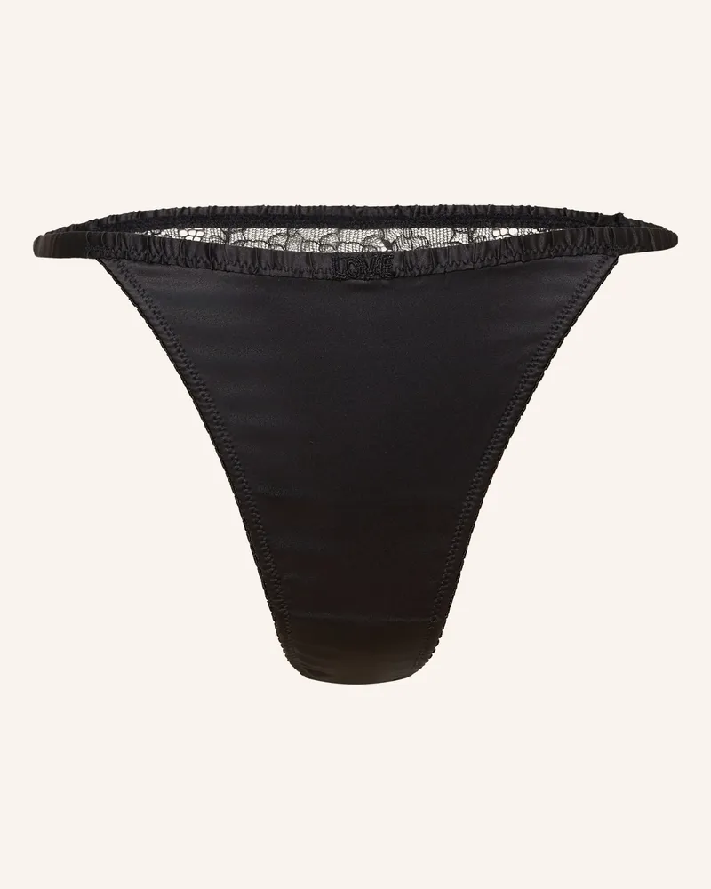 LOVE Stories String Charlotte Aus Satin schwarz Schwarz