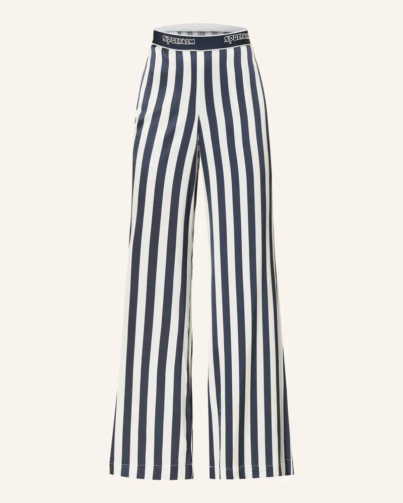 Sportalm Marlenehose Aus Satin blau Weiss