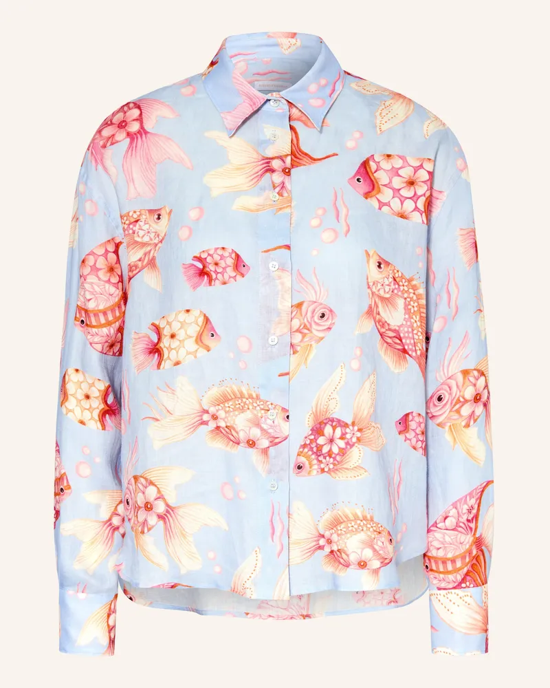 Robert Friedman Hemdbluse aus Leinen Hellblau