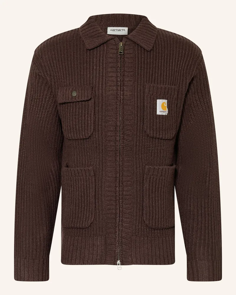 Carhartt WIP Strickjacke CHORE Dunkelbraun