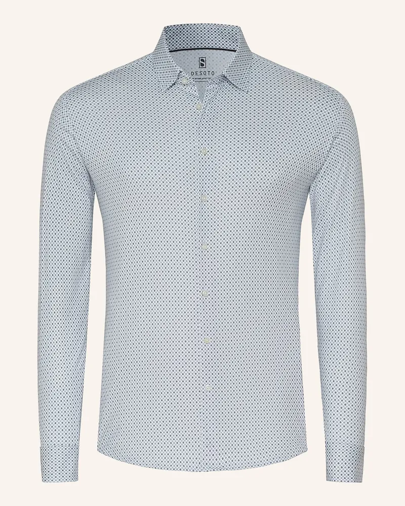 DESOTO Jerseyhemd Slim Fit grau Weiss
