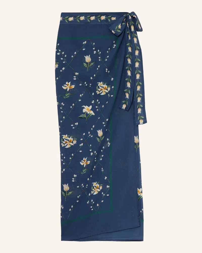 AGUA BENDITA Pareo Lavanda Promesa Mit Seide blau Blau