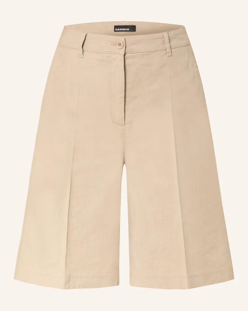 Cambio Bermudas Adrienne Mit Leinen weiss Beige