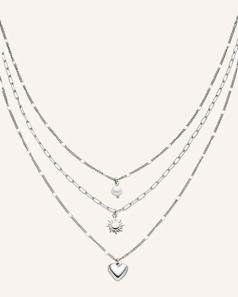 S.Oliver Halskette  Aus  Edelstahl silber Silber