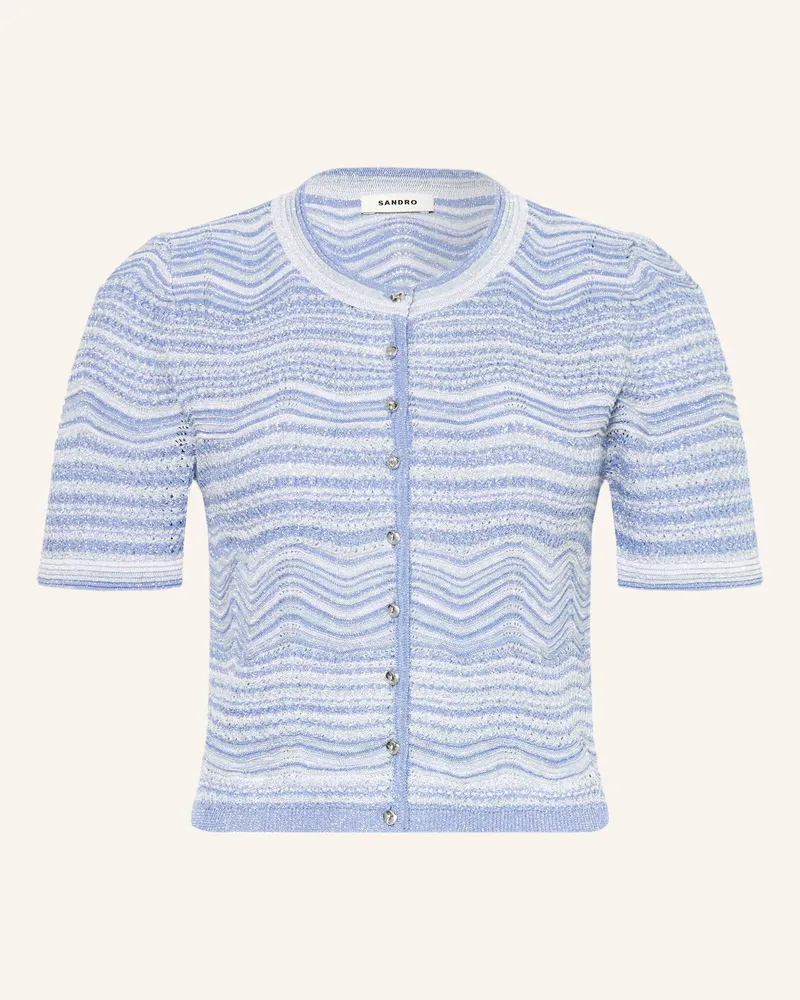 Sandro Strickjacke mit Glitzergarn Hellblau