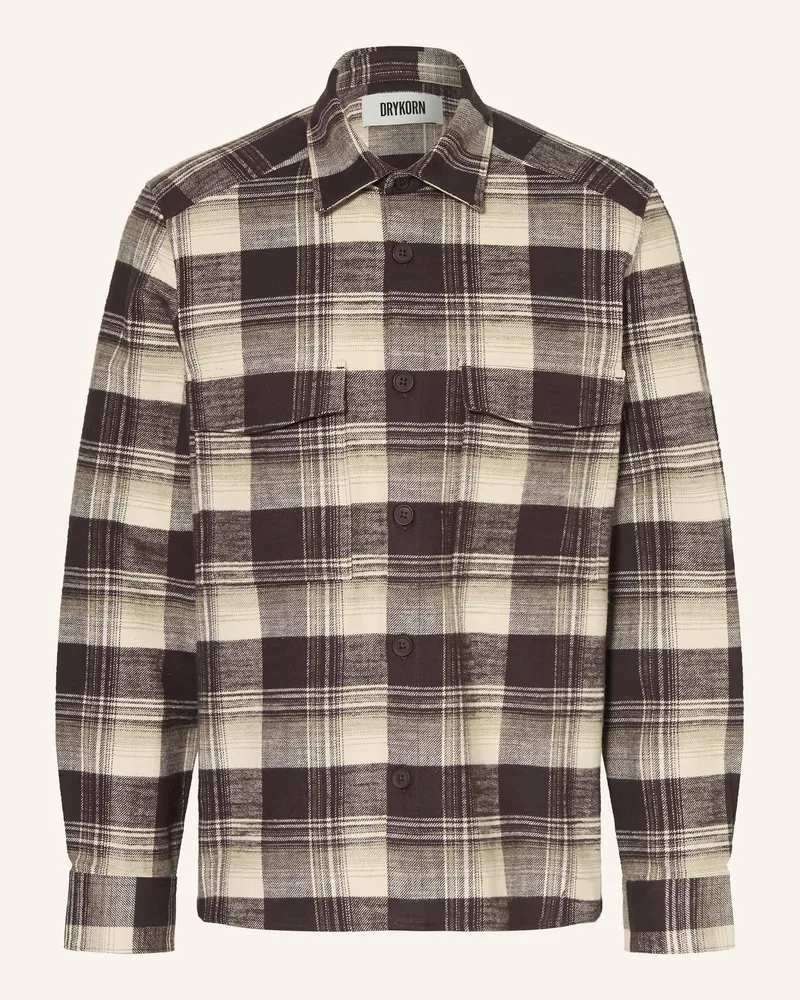 Drykorn Flanell-Overshirt Gunray braun Dunkelbraun