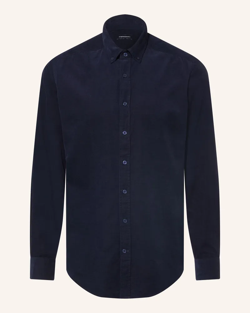 Strokesman's Cordhemd Slim Fit blau Dunkelblau