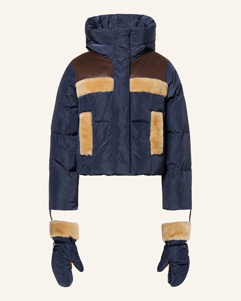 GOLDBERGH Daunen-Skijacke Kori In Jeansoptik Mit Kunstfell blau Dunkelblau