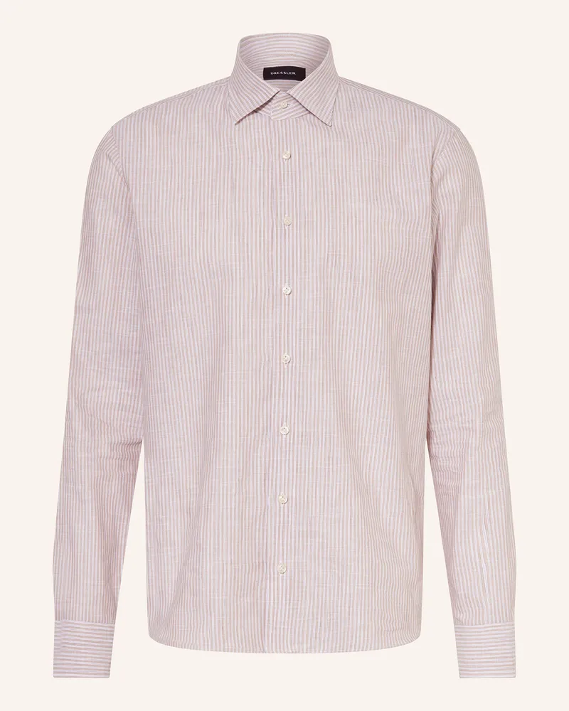 Dressler Hemd Venice Shaped Fit braun Beige