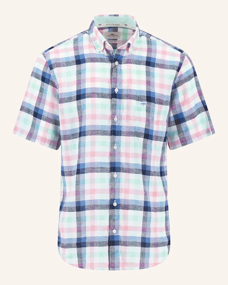 Fynch-Hatton Kurzarn-Hemd Casual-Fit aus Leinen Hellblau