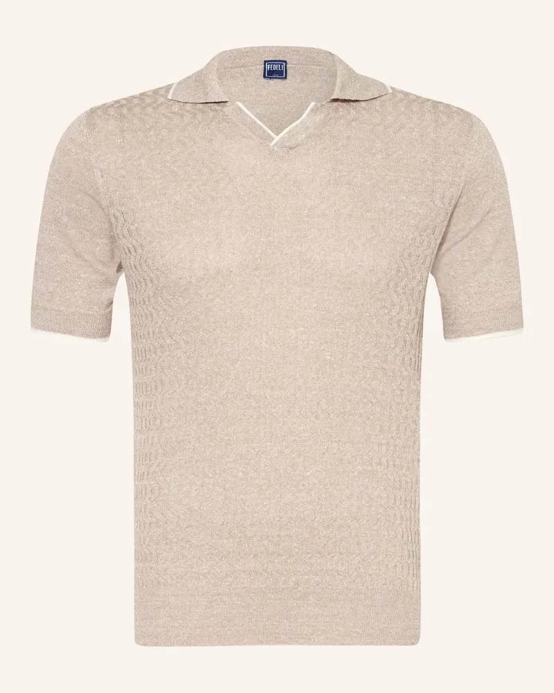 Fedeli Strick-Poloshirt beige Beige