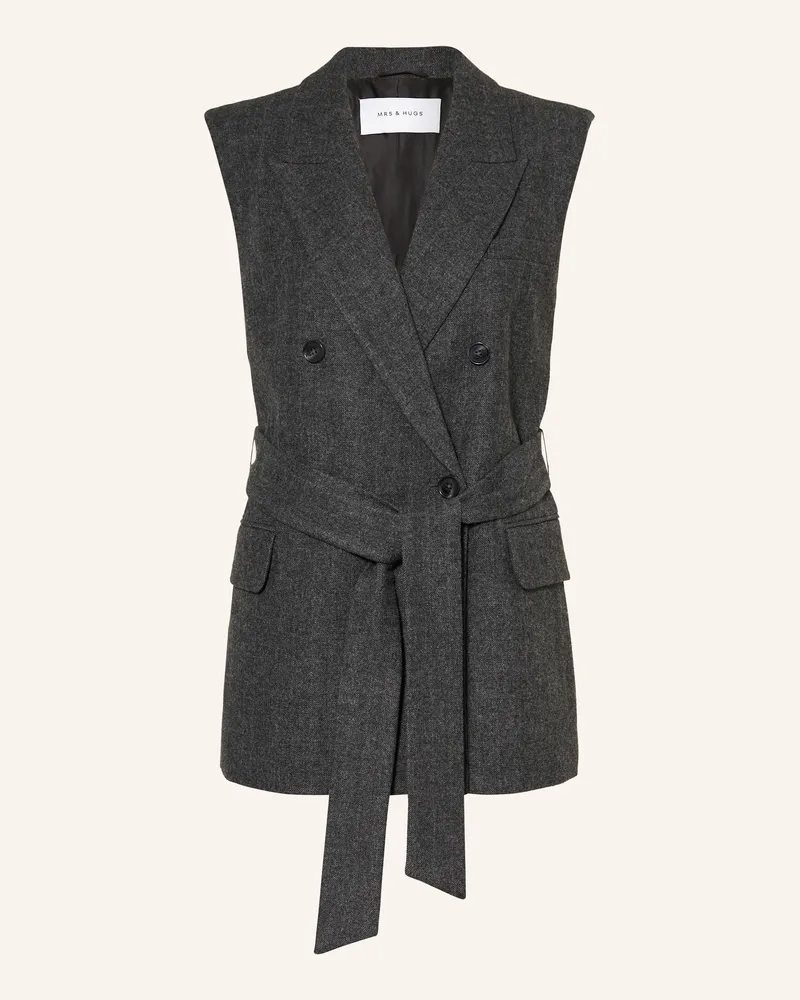 Mrs & HUGS Blazerweste grau Dunkelgrau