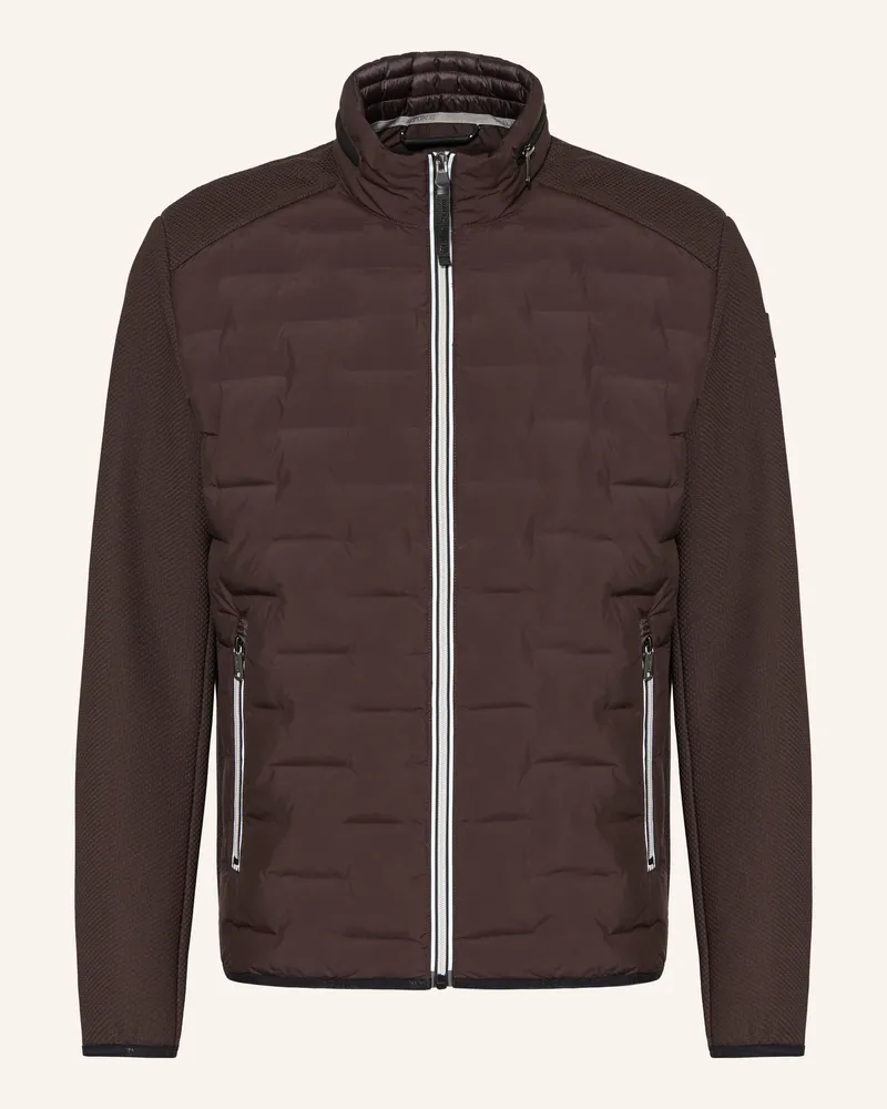 Milestone Steppjacke Msnerano Aus Leder Mit Abnehmbarer Kapuze braun Dunkelbraun