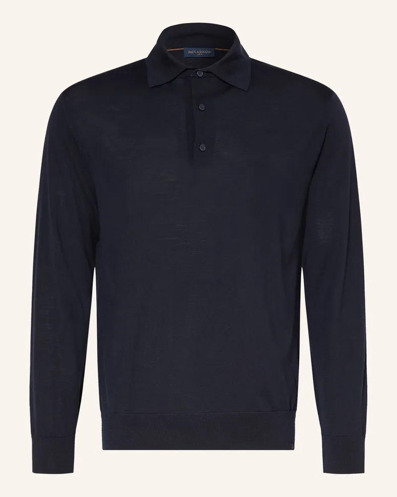 Paul & Shark Strick-Poloshirt Regular Fit aus Merinowolle Dunkelblau