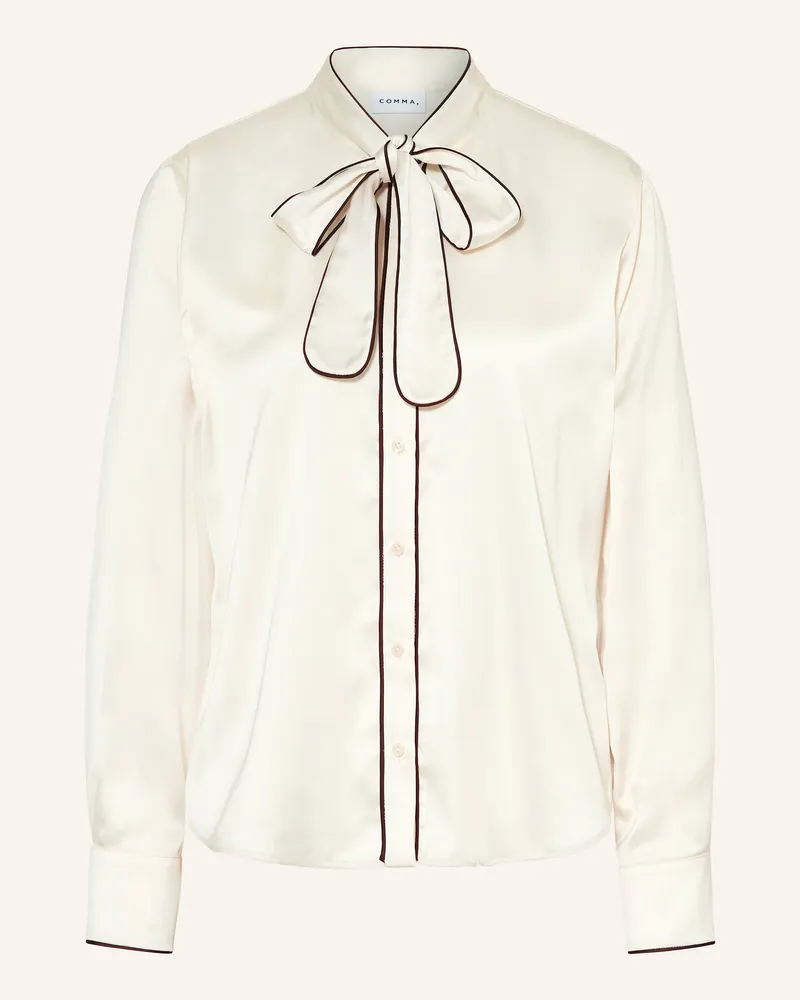 COMMA Satinbluse Mit Schluppe weiss Ecru