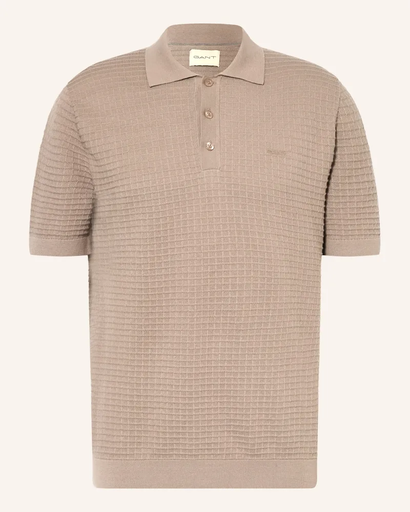 Gant Strick-Poloshirt beige Taupe