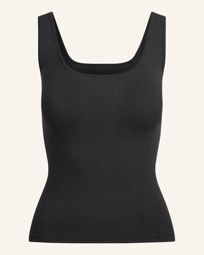 SKIMS Lounge-Top Cotton Jersey schwarz Soot