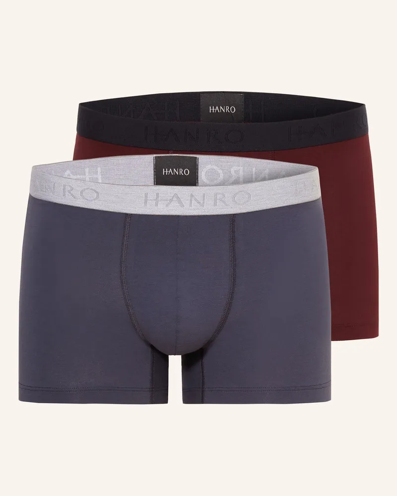 Hanro 2er-Pack Boxershorts COTTON ESSENTIALS Dunkelrot