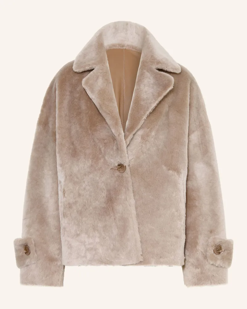 Manzoni 24 Lederjacke Zum Wenden beige Taupe