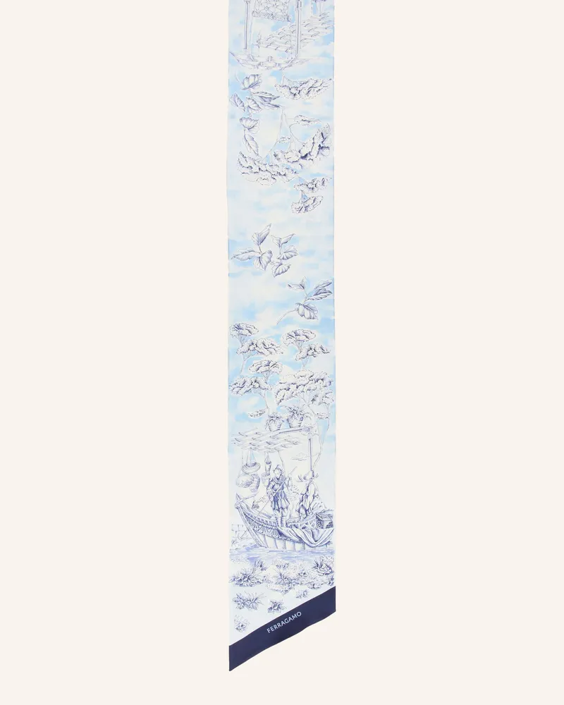 Ferragamo Seidenschal blau Hellblau
