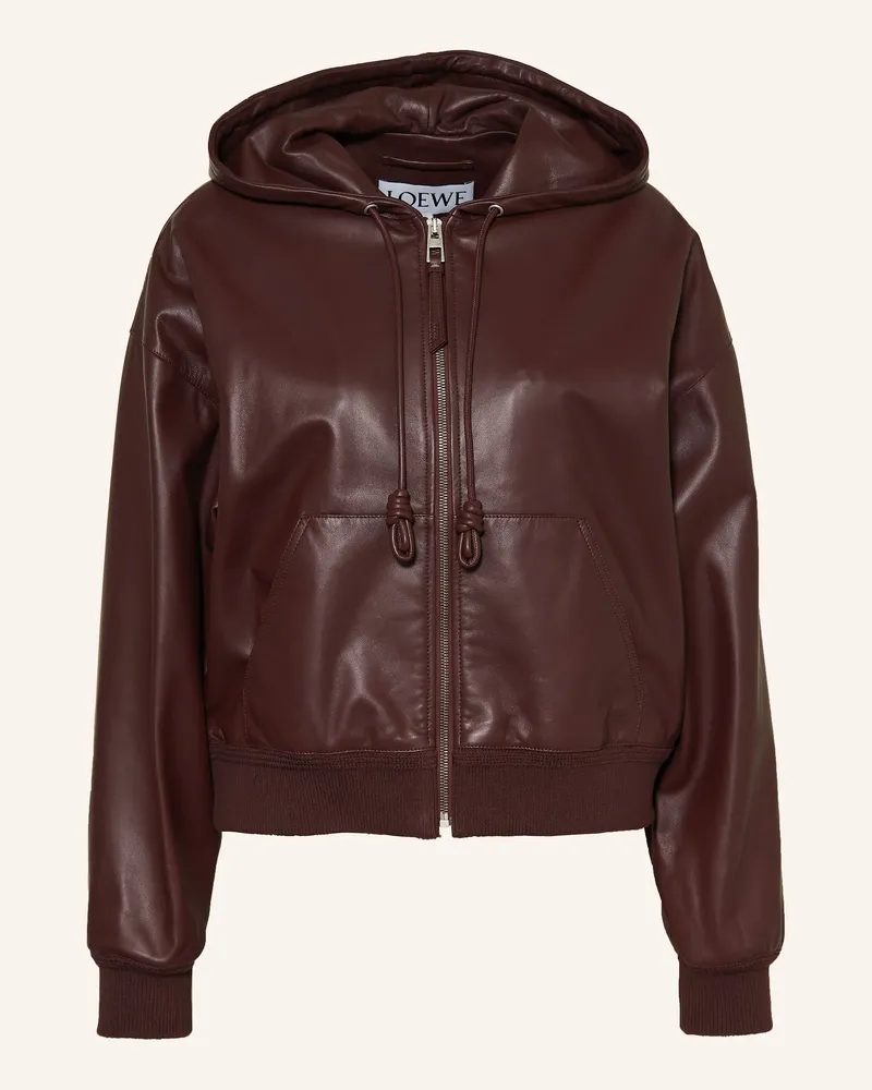 Loewe Lederjacke braun Dunkelbraun