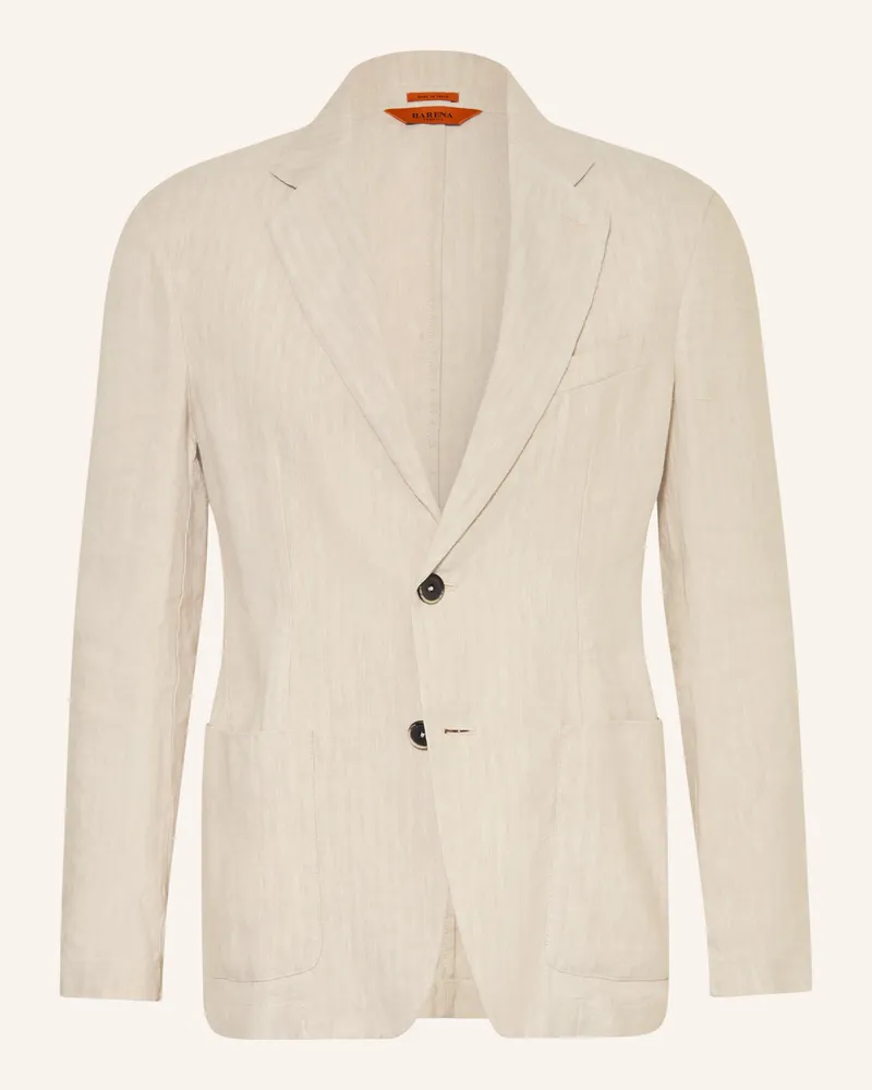BARENA Anzugssakko Giacca Borgo Slim Fit Mit Leinen weiss Creme