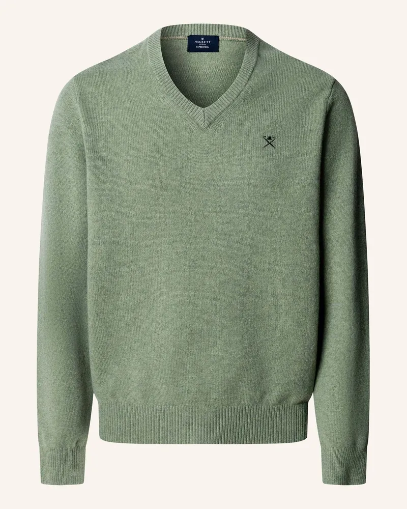 Hackett Pullover Lambswool V Neck gruen Grün