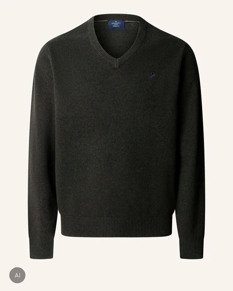 Hackett Pullover Lambswool V Neck gruen Grün