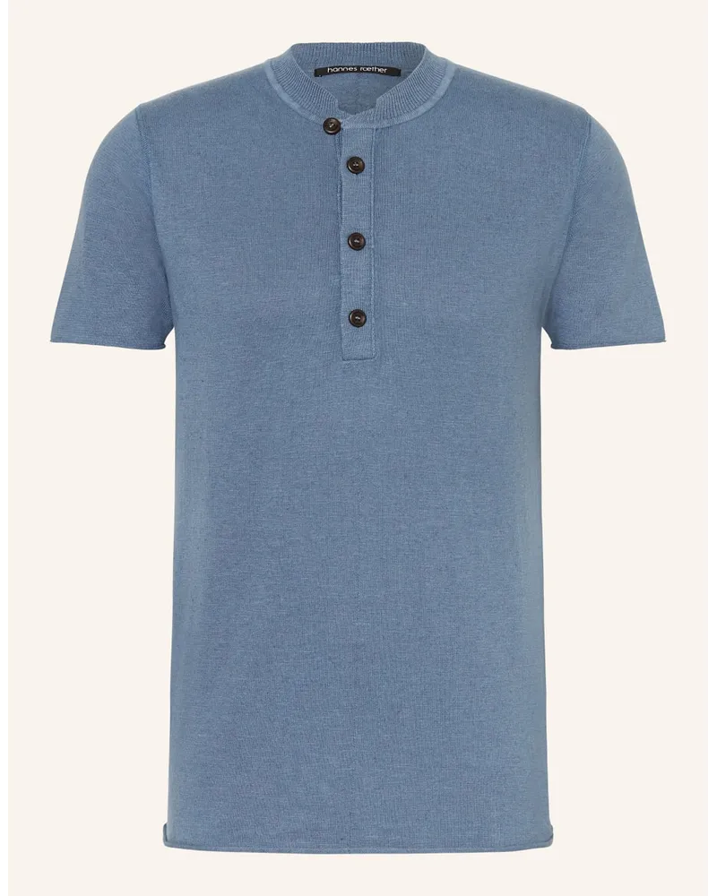 Hannes Roether Henley-Shirt Blau