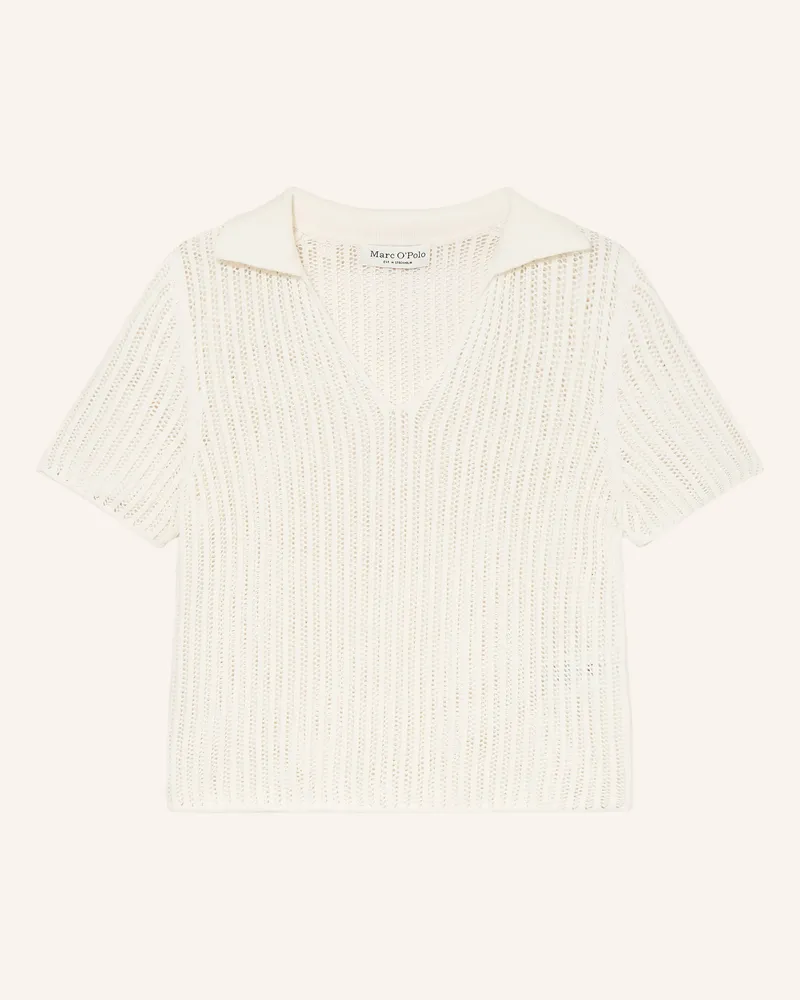 Marc O'Polo Strick-Poloshirt weiss Weiss