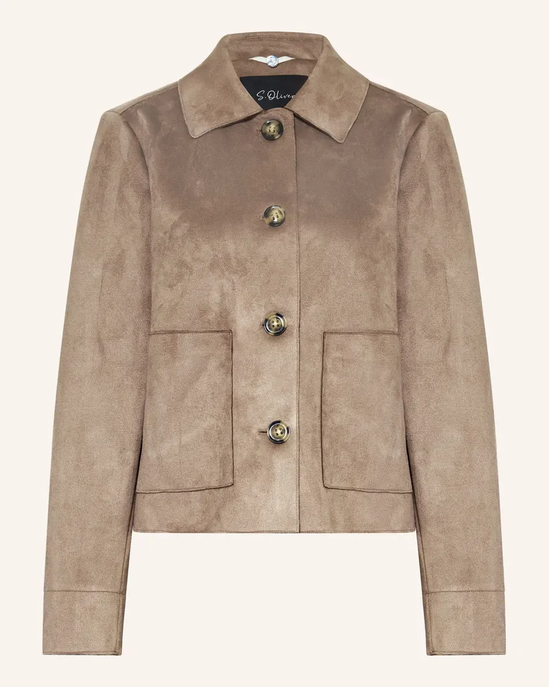 S.Oliver Kastenjacke In Lederoptik braun Taupe