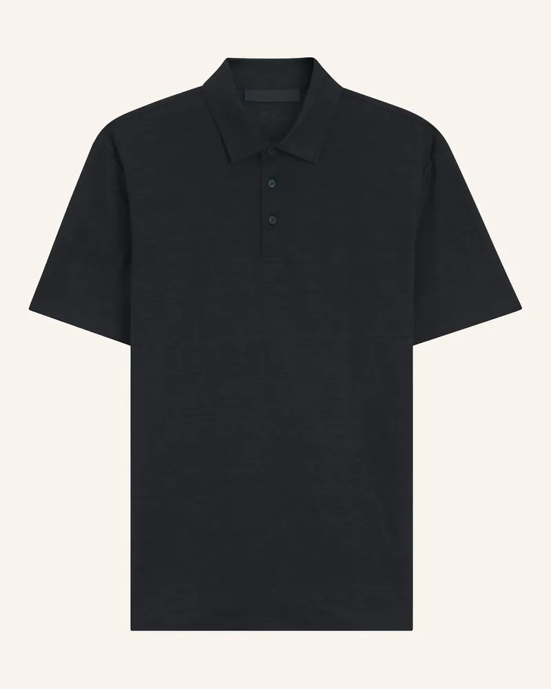 HUGO BOSS Strick-Poloshirt PARRIS aus Leinen Dunkelblau