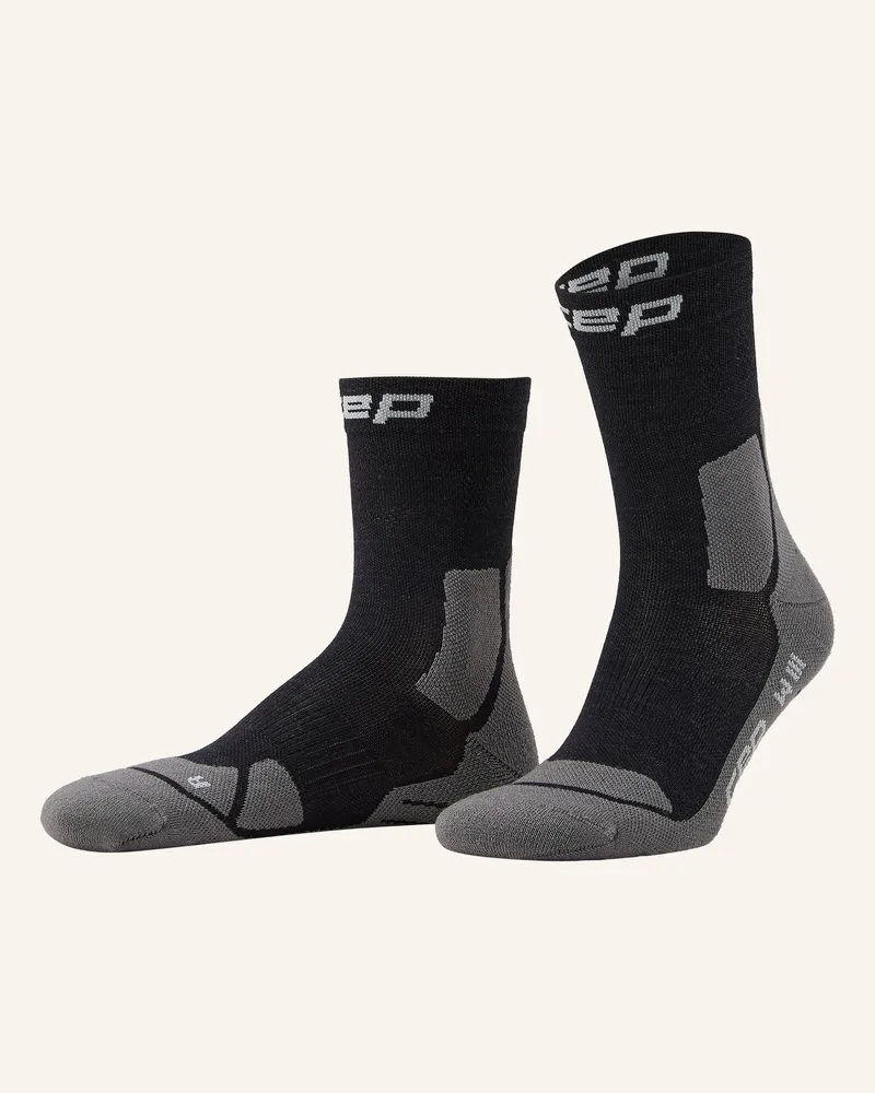 CEP Trekking-Socken HIKING LIGHT CUSHION MID CUT mit Merinowolle Schwarz
