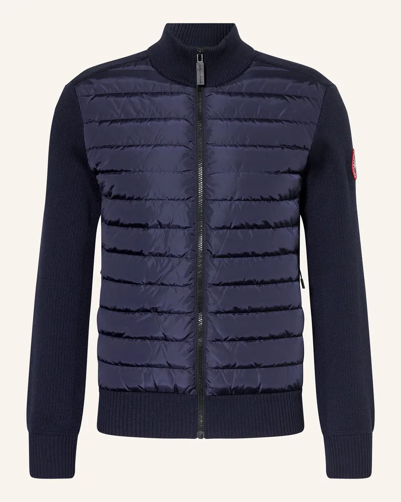Canada Goose Strickjacke HYBRDIGE im Materialmix Dunkelblau