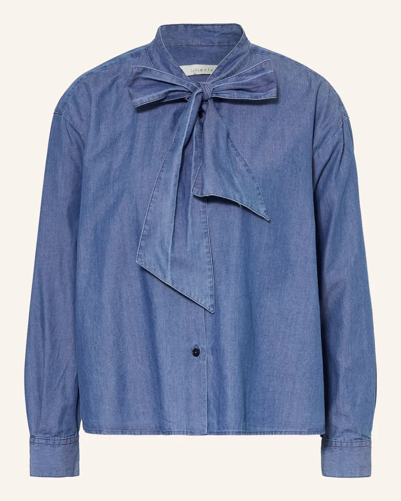 lilienfels Schluppenbluse In Jeansoptik blau Blau