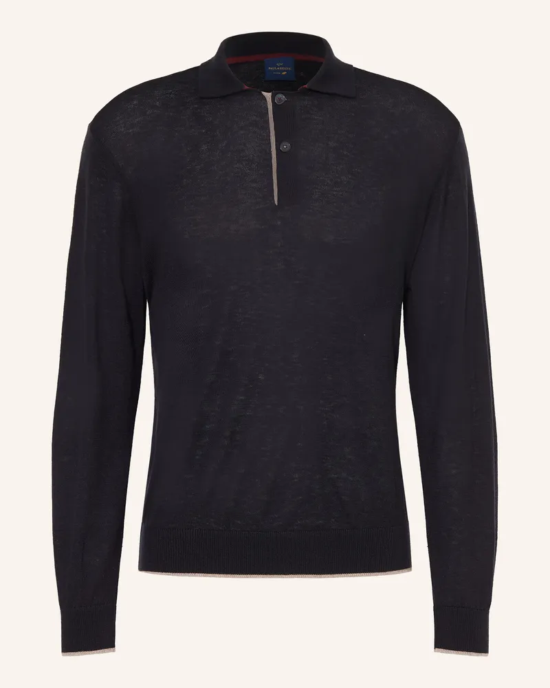 Paul & Shark Strick-Poloshirt blau Dunkelblau