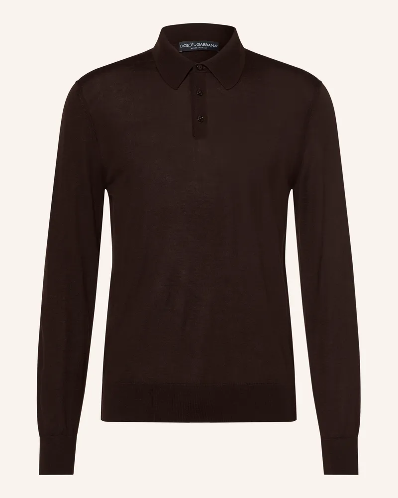 Dolce & Gabbana Strick-Poloshirt Aus Cashmere braun Dunkelbraun