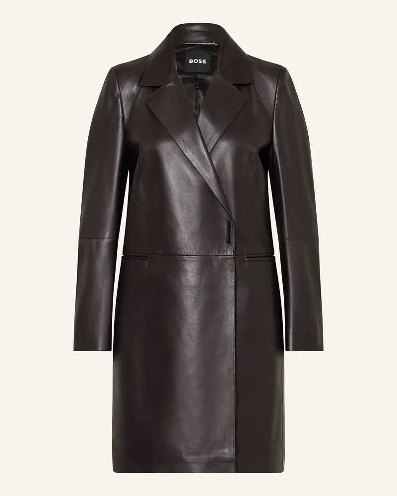 HUGO BOSS Ledermantel SONNET Dunkellila