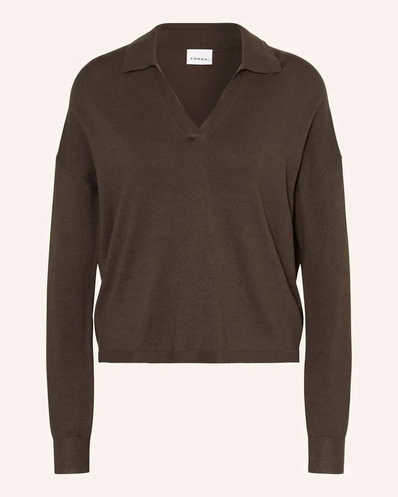 COMMA Pullover braun Khaki