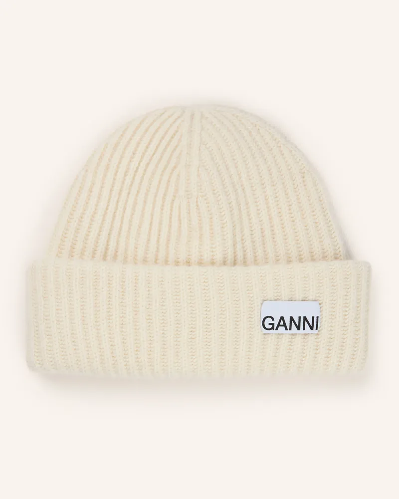 Ganni Mütze beige Creme