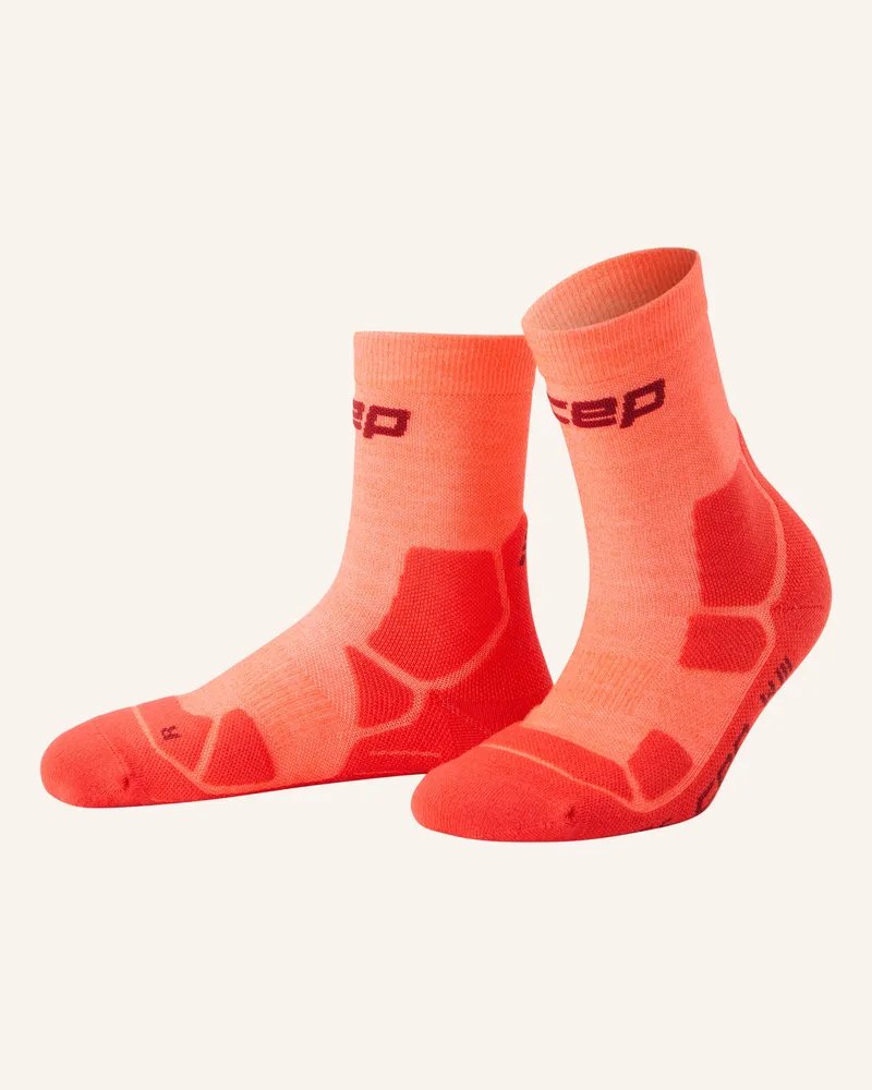 CEP Trekking-Socken Hiking Mid Cushion Mid Cut Mit Merinowolle orange Rot